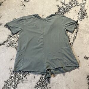 Free People Movement Hot Shot Tee Romper Womens Size L Green Relaxed Pockets